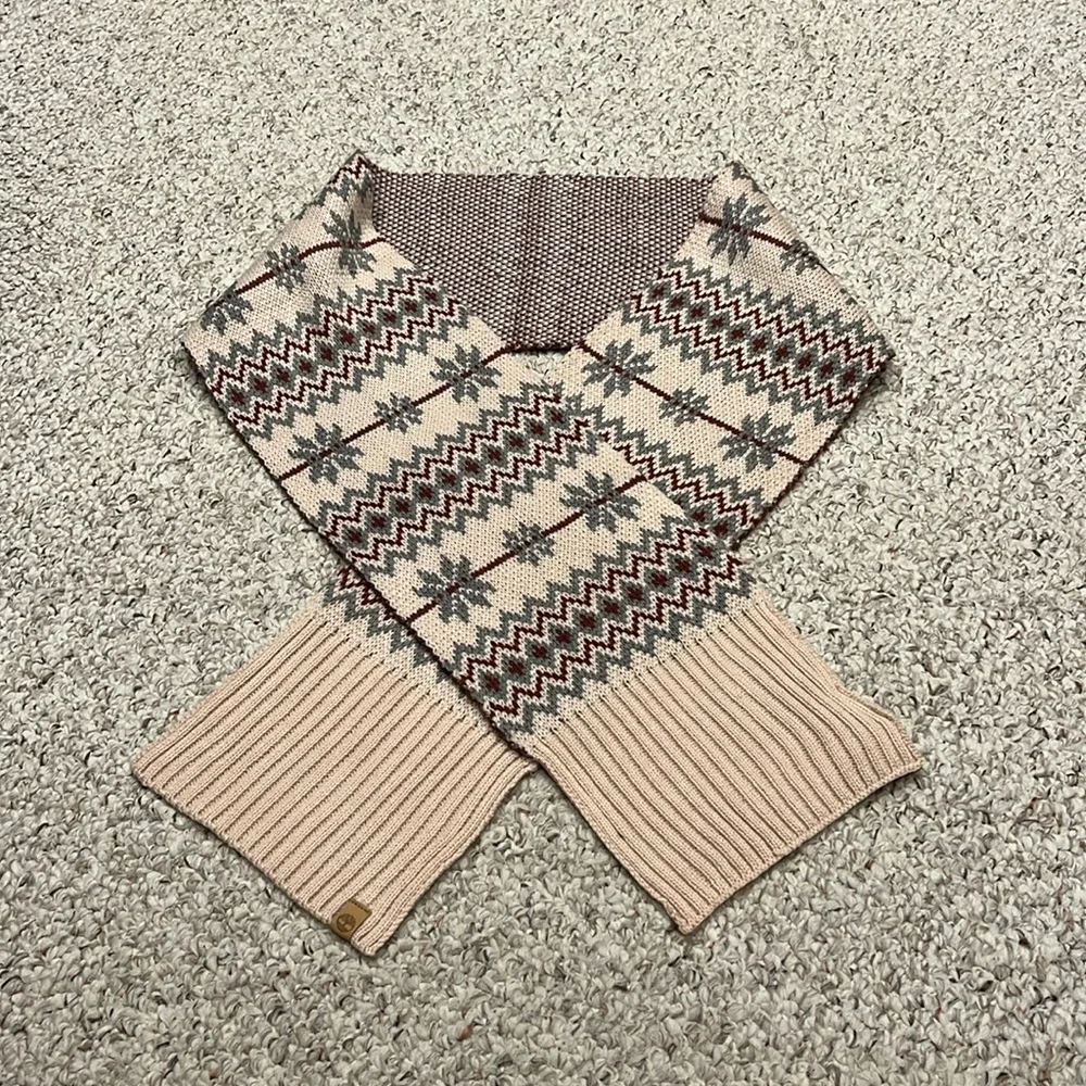 Timberland Fair Isle Scarf Pink Nordic Sz 67 x 8 Acrylic Winter Spring